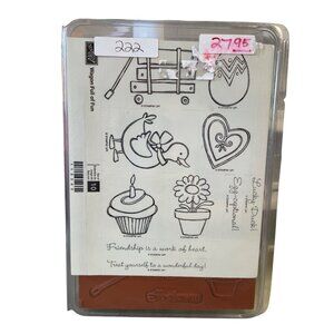 Stampin Up Mounted Rubber Stamp Wagon Full of Fun‎ Spring Duck Easter